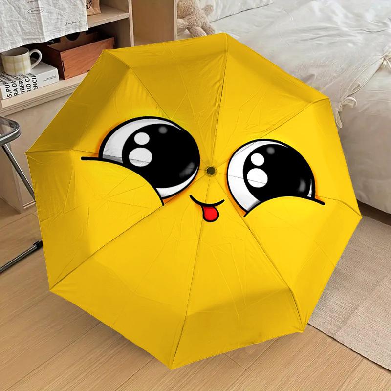 1PC Eyes Tongue Umbrella-8-Rib Reinforced, Automatic Open, Lightweight & Durable, Cute Fashion Accessory for Outdoor, Beach, or Casual Use, Beach Umbr