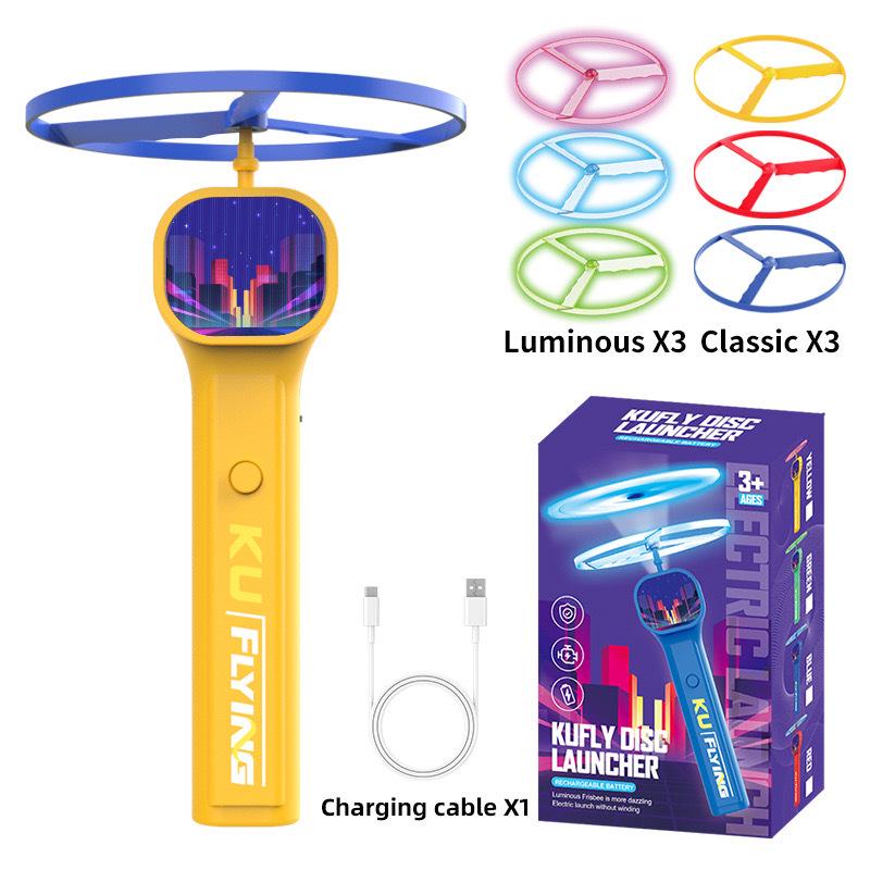 

Electric LED Luminous UFO Frisbee Toy: Bamboo Dragonfly Decompression Spinner 10.7 x 5.4 x 16.4 cm