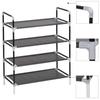 Day and Night - Day and Night Shoe Rack with 4 Metal Shelves and Black Non-woven Textile