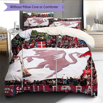 Biancheria da letto con motivo calcistico Torino Decorazione per la casa Regalo di compleanno (1 * copripiumino + 2 * federa, senza nucleo)