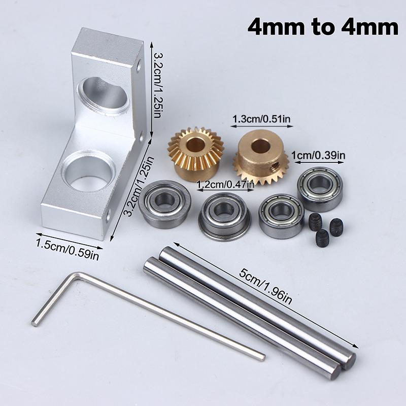 4/5Mm Mini Right Angle Rotator Small 90 Degree 1:1 Gearbox Bevel Gear Commutator Model Transmission Case