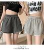 Korean Style High-Waist Striped Summer Shorts - Slimming, Casual, Elastic, Loose Fit
