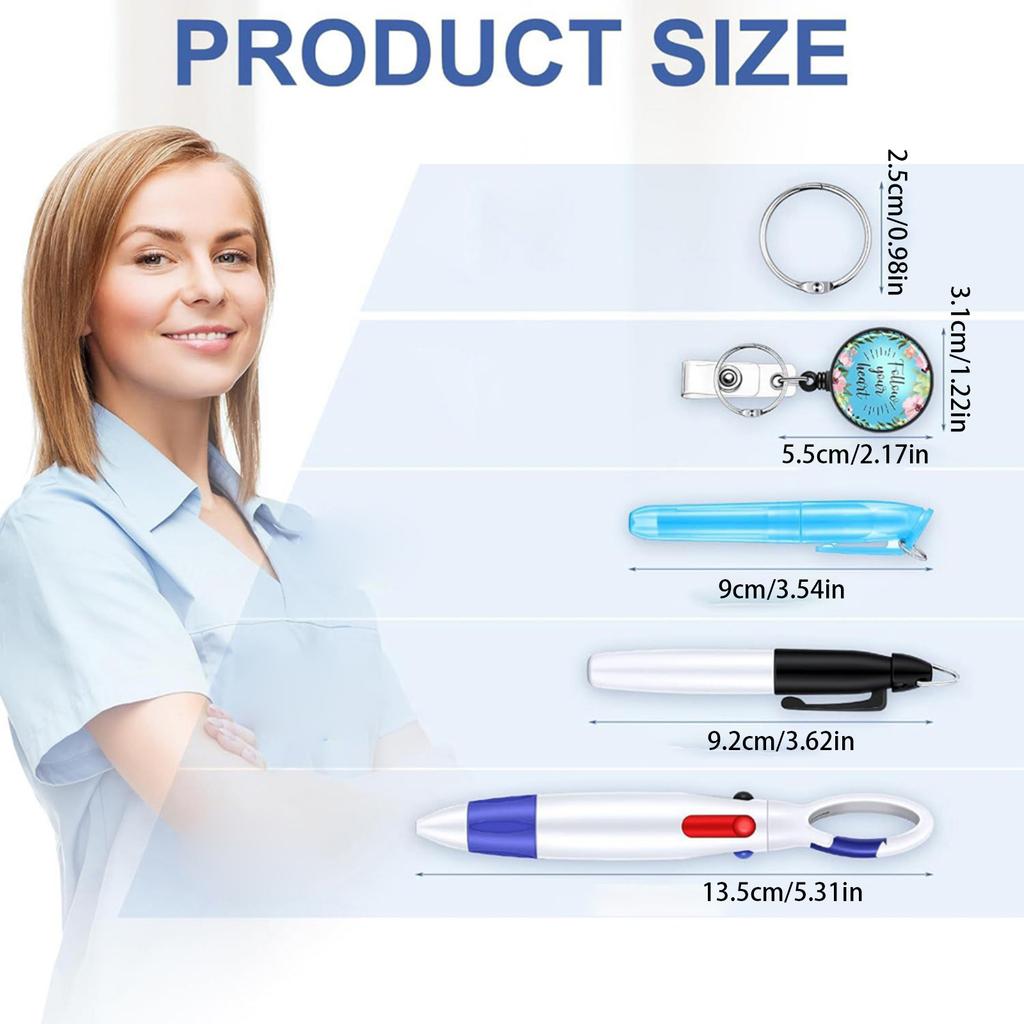Versatile Nurse Pen Set with Secure Retractable Mechanism Quick Access Nursing Pen for Hospital and Student Hospital Use
