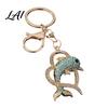 Sparkling Key Chain Rhinestone Love Heart Dolphin Keychain Ring for Women Bag Decoration Keychain Decorative Car Keys Handbags Backpacks Purses
