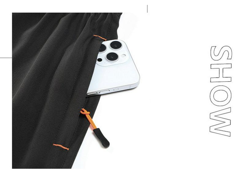 Pantaloni scurți sport reflectorizanți cu uscare rapidă pentru bărbați europeni - Stil de mătase glacială de vară