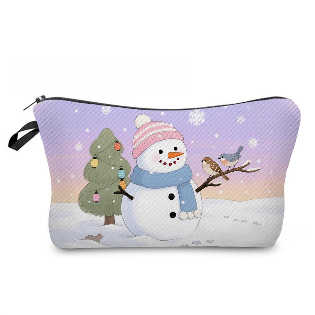 Women Santa Claus Print Cosmetic Bag Toiletries Organize Travel Storage Case 6866 KTB