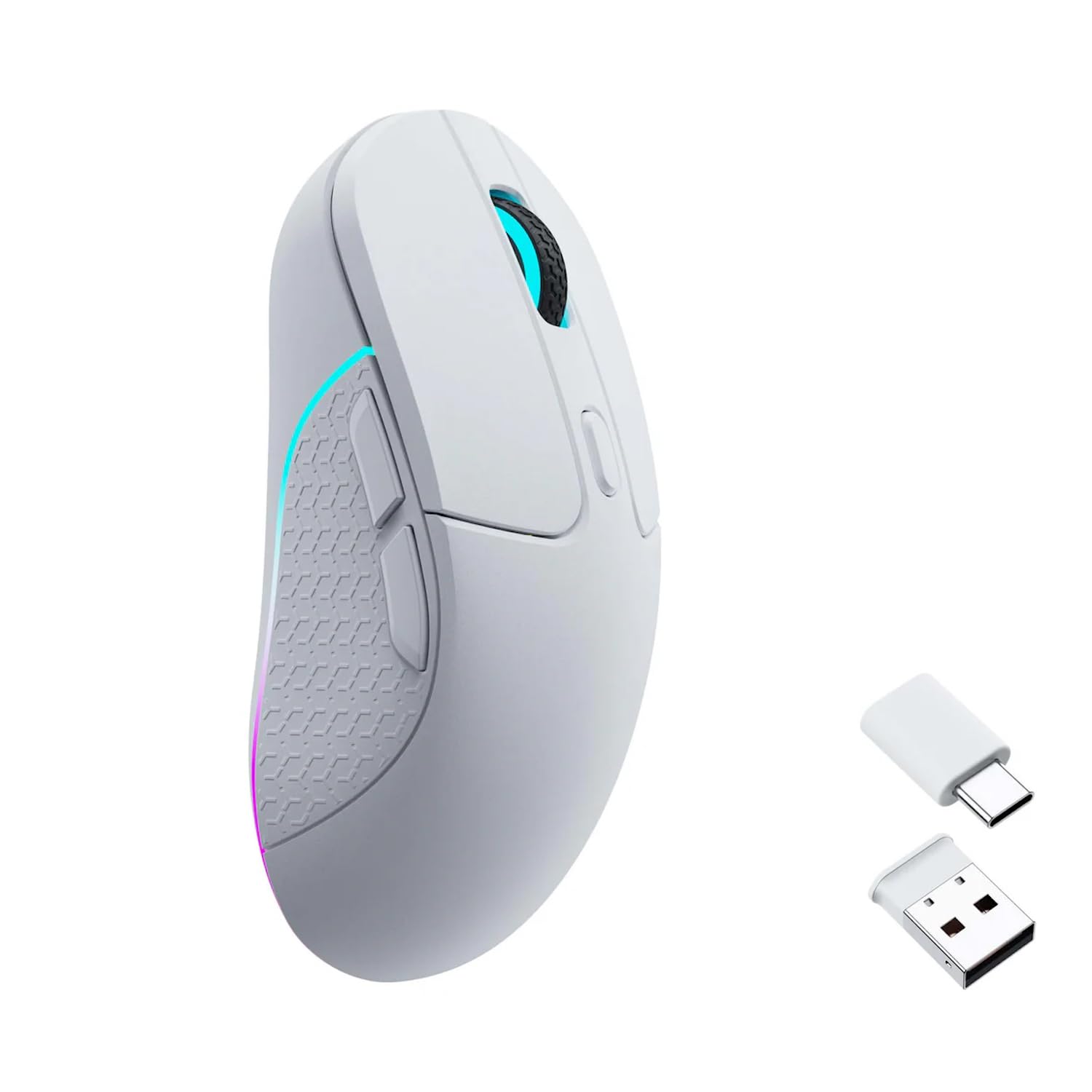 

Keychron M3 Wireless PAW3395 Programmable Macro 79g Ergonomic Design Mouse, Sensor, Buttons, 26,000 DPI, 2.4 GHz/Bluetooth 5.1, Lightweight, (White) білий