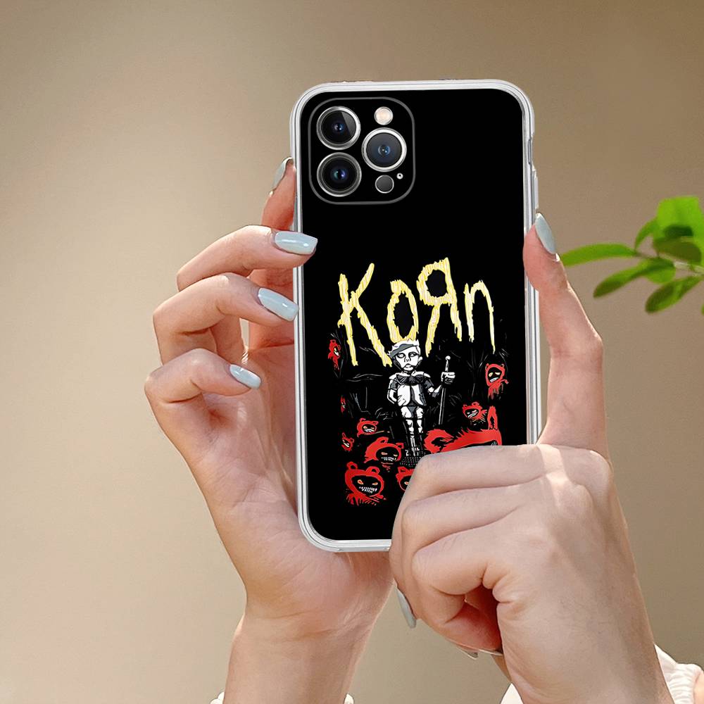 K-Korn Rock Band Transparent Phone Case For IPhone 17 Air 16 Pro Max 15 14 13 12 11Plus Shockproof Cover