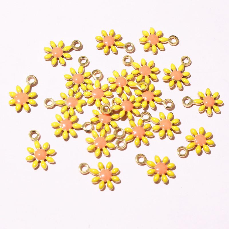 20pcs 10x7mm Small Flower Charms Pendant Enamel Stainless Steel DIY Jewelry Making Accessories Findings for Necklace Earrings