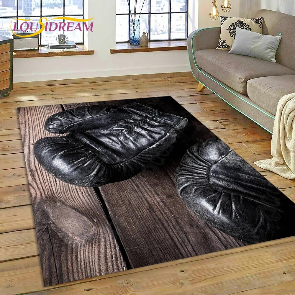 Boxing Gloves Boxer Fight Cartoon Rug Carpet for Living Room Bedroom Home Decor,Floor Mat Non-slip Decoration for Sofa Doormat