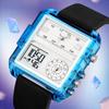 Fashion Trendy Cool Three-Hour Display Watch, Multi-Functional Green And Versatile Large Market Electronic Watch