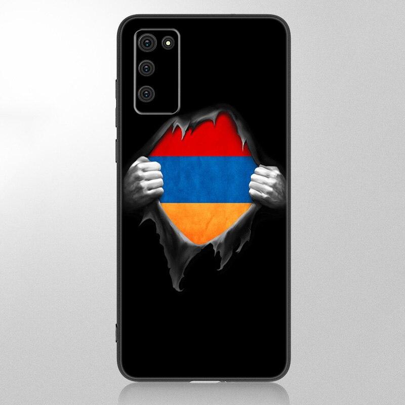 Armenia Armenians Flag Case For Samsung Galaxy A12 A02S A22 A32 A52 A72 A71 A51 A41 A31 A21 A11 A50 A70 A10S A20S Black Cover
