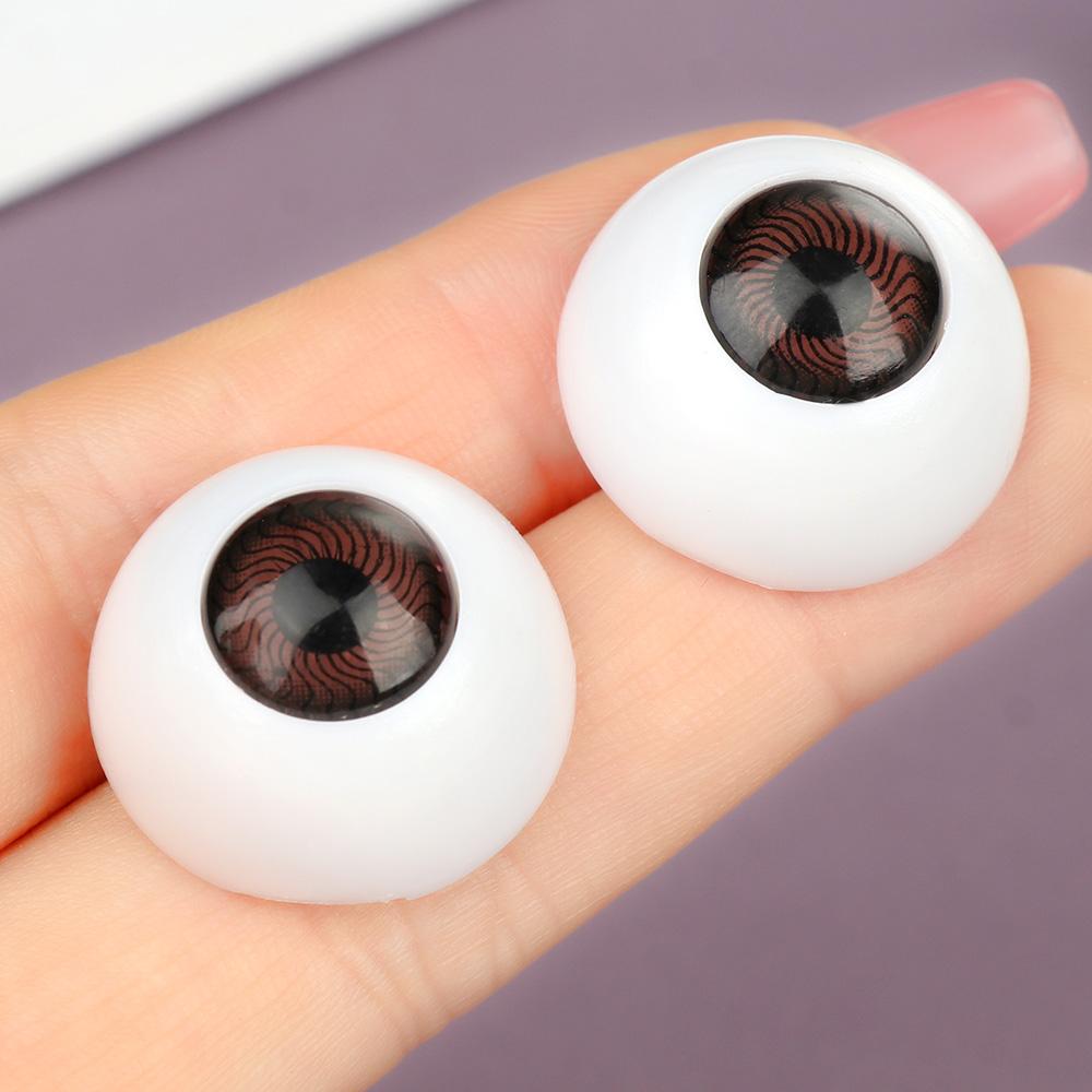 1Pair Doll Activity Eyes Doll Eye Accessories with Eyelashes Doll Rolling Eyeballs Simulation Active Eyeball DIY Doll Eyes