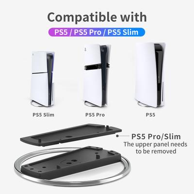 Portable Metal Vertical Stand for PS5 Slim/Pro Digital Disk Version Anti-Slip Base Holder for PS5 Pro Console Accessories