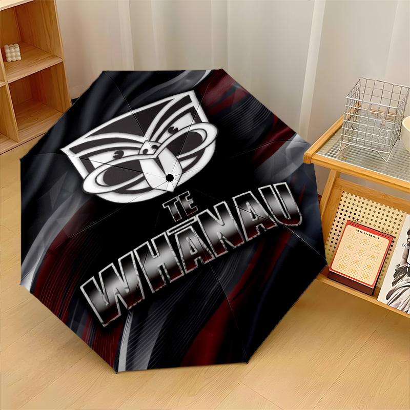 Wigan Warriors Print Auto 8?Ribs Folding Umbrella Wind Resistant Lightweight Automatic Umbrella For Daily Travel