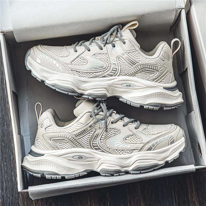 Men's shoes summer breathable 2025 new youth platform casual dad shoes men's versatile mesh sports trendy shoes