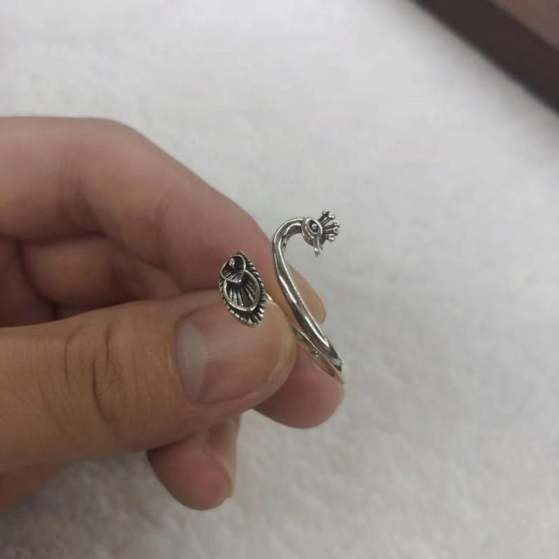 Adjustable Vintage Phoenix Ring Women Men Oxidized Plated Geometric Statement Jewelry