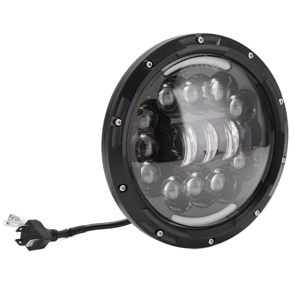 פנס ראש LED 7 אינץ' 75W צבע אור לבן-ענבר עמיד במים IP68 החלפה לוונגלר TJ 1997 2006