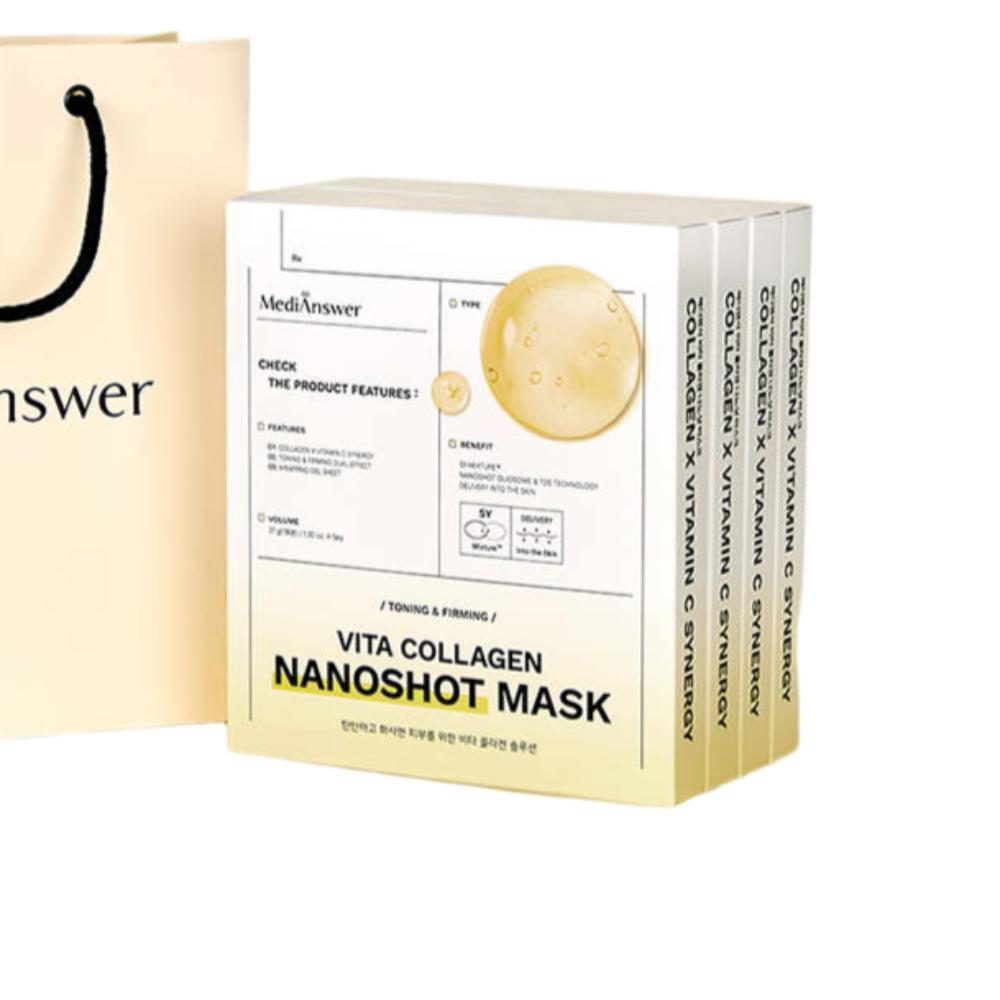 Medianswer Vita Collagen Nano Shot Gel Mask 5 Sheets x 4 Boxes (20 Sheets)