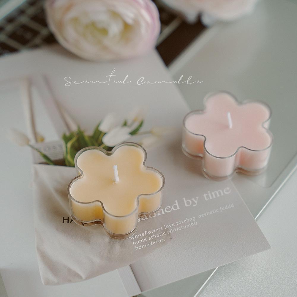 Handmade Scented Flower Tea Light Candles - 4-Hour Ambiance, Decorative Gift & Creative Party Favor