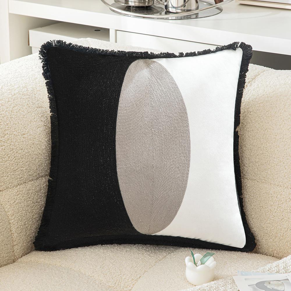 45x45cm Geometric Embroidery Pillow Cover Medieval Light Luxury Living Room Sofa Cushion Cover Towel Embroidery Design Sense