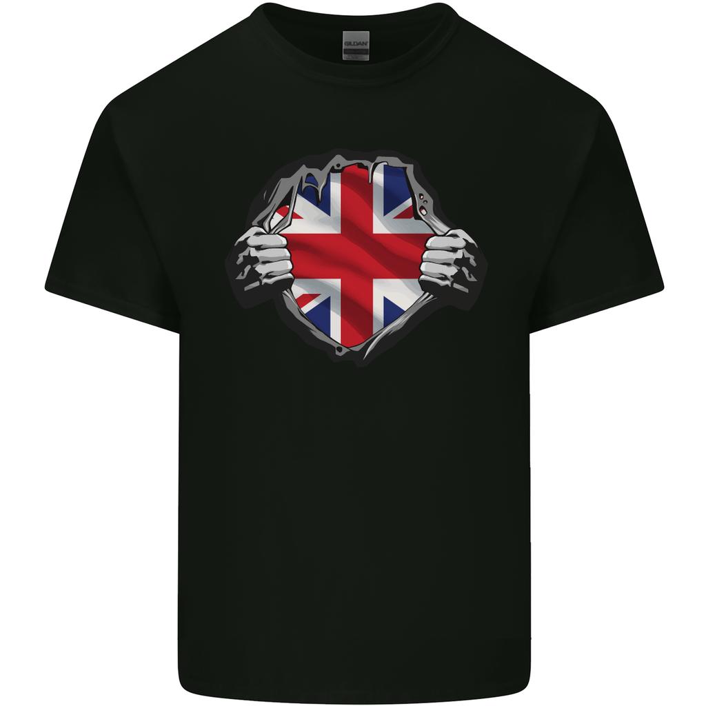 Union Jack Flag Ripped Torn Gym British UK Unisexs Light Cotton TShirt