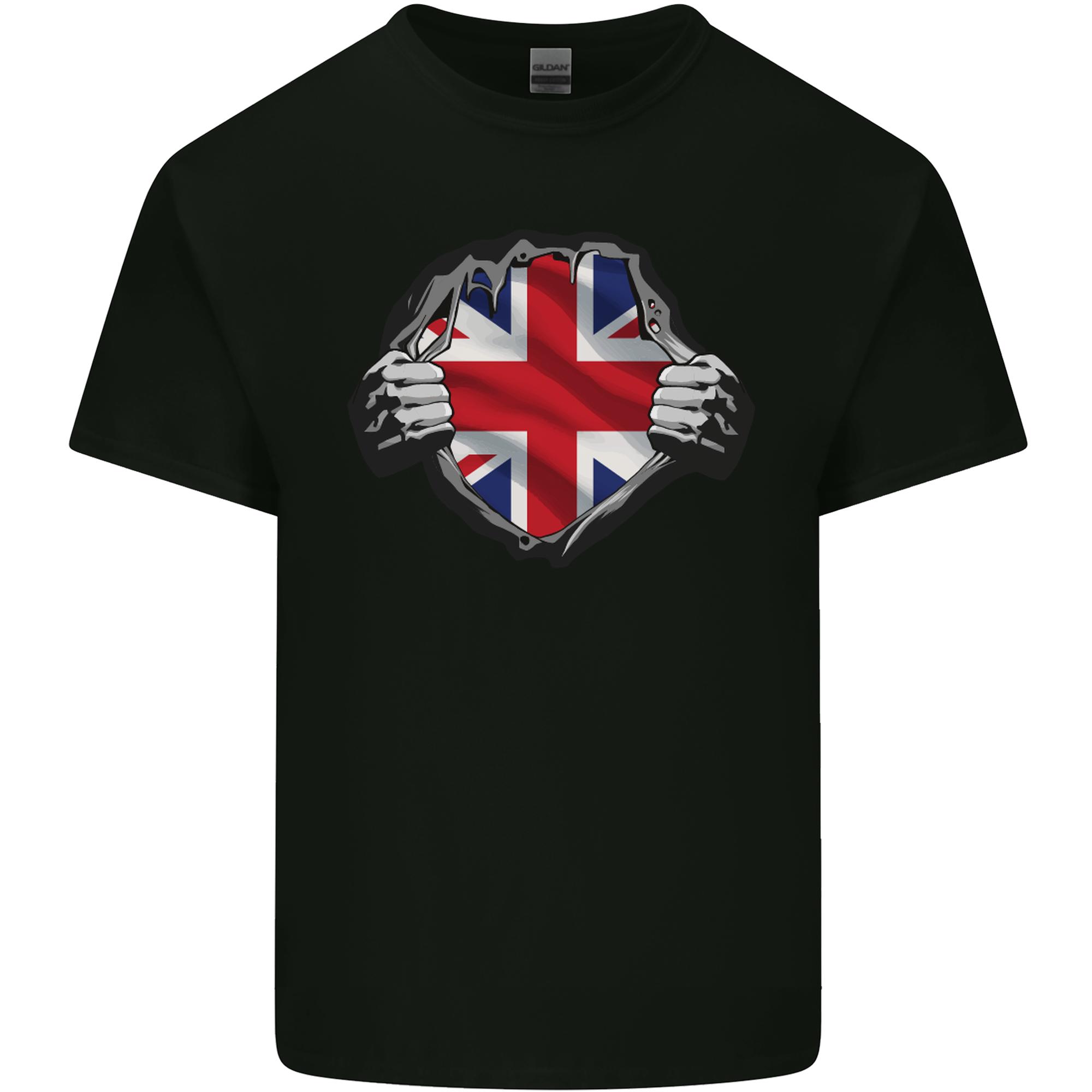 Union Jack Flag Ripped Torn Gym British UK Unisexs Light Cotton TShirt S
