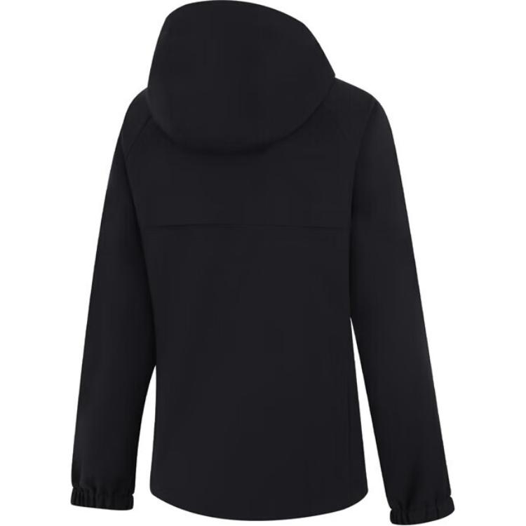 Li Ning Solid Color Hooded Long Sleeve Windbreaker Women outerwear Black AFDUA12-1