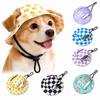 G62 Adjustable Pet Sun Hat with Chin Strap for Small Medium Dogs Cats Outdoor Travel Accessory Gift for Pet Owners