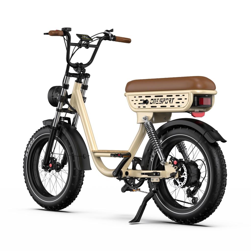 ONESPORT W77 Electric Bike - 48V 250W Motor, 90km Range, 20"x4.0" Tires, Hydraulic Brakes, Bluetooth Support for Urban Commute