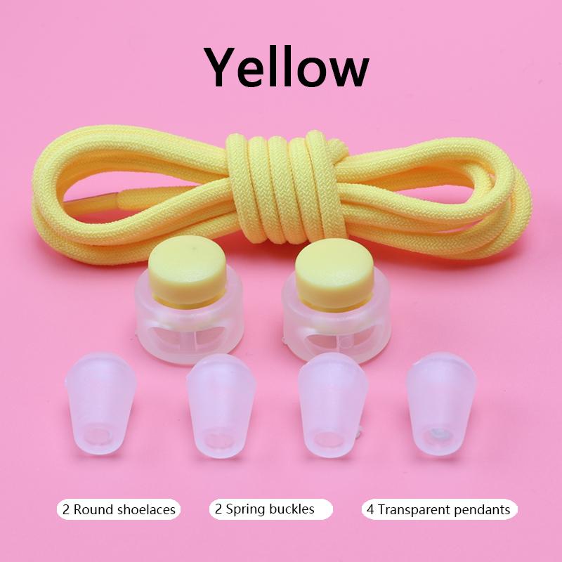 Spring Lock Shoelaces No Tie Shoe Laces Sneakers Round Elastic Shoe Lace Kid Adult Quick Without Ties Shoestrings Rubber Bands