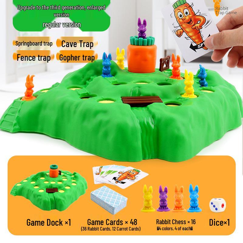 Rabbit Trap: 2nd Gen Educational Board Game for Kids - Parent-Child Interactive Two-Player Brain Training.