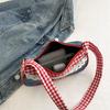 Cute Checkered Handheld Handbag Underarm Bag Sweet Women's Simple And Fresh Fashion Casual Commuting Shopping Shoulder Bag