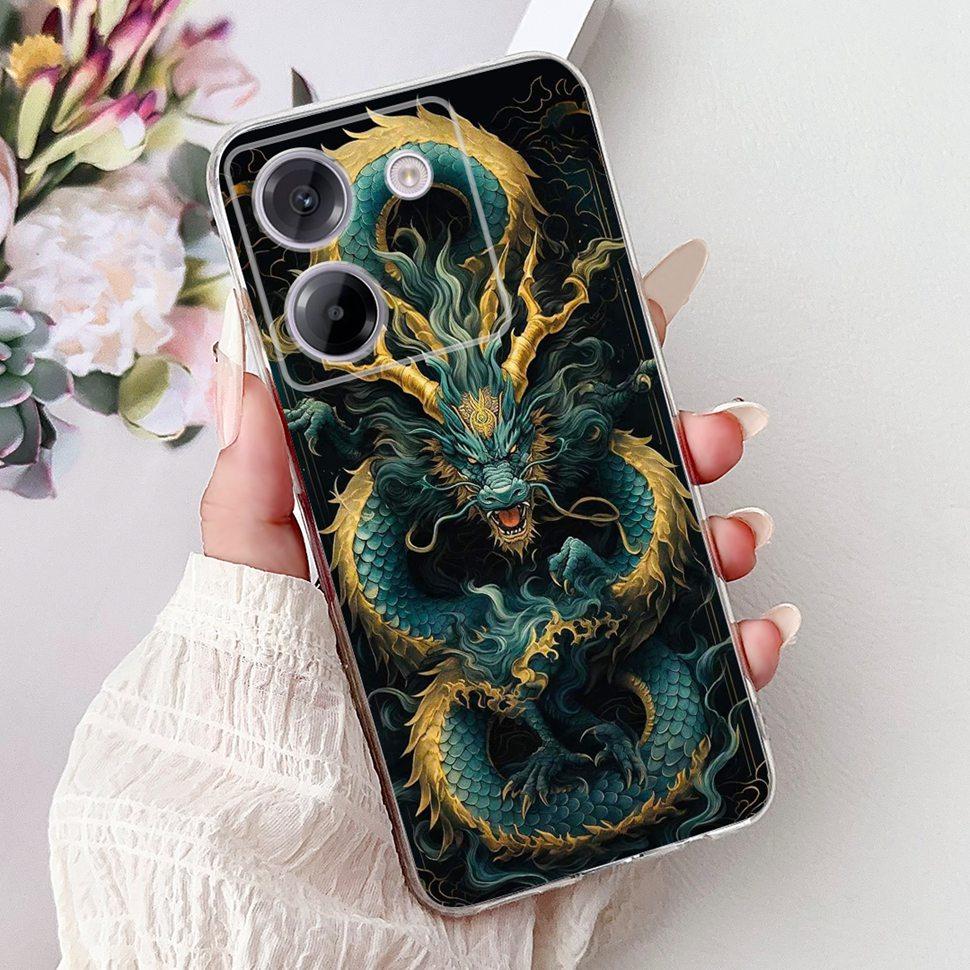 For Xiaomi Poco M7 Pro 5G Case New Dargon Art Painted Cover For Poco M7 PocoM7 Pro 5G Back Cover Soft TPU Fundas Coque