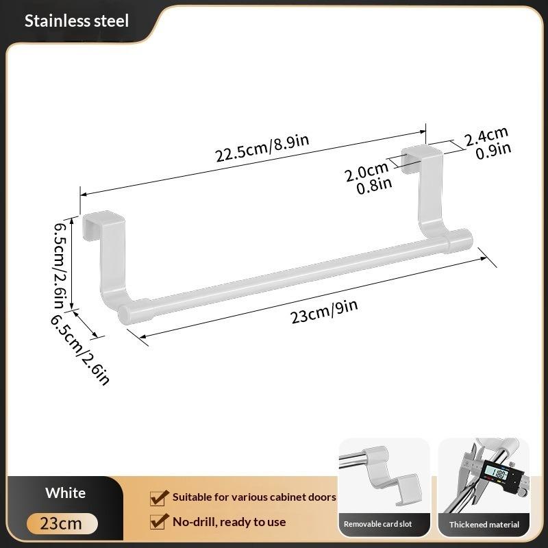 

1pc Kitchen Towel Rack, Towel Bar on Cabinet Door, for Cabinet, Towel Rack on Door, for Kitchen Dish Towel Rack Hook, Kitchen Towel Storage Rack S белый