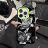 Black and White Lily Floral Pattern Phone Case For iPhone 17 Air 16 Pro Max XS X XR 17E 16E 16 Plus 15 14 13 12 11 Matte Cover