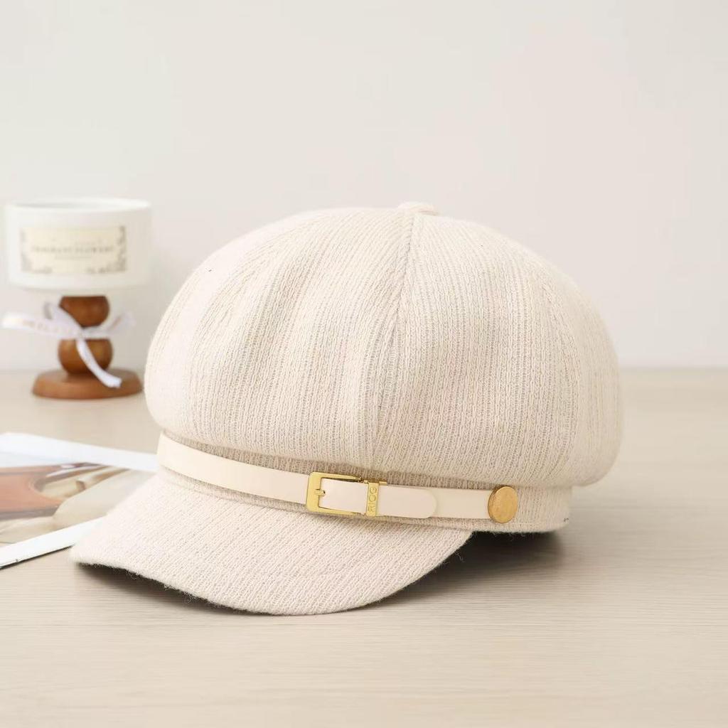 Chic Tweed Plaid Newsboy Beret Cap for Women