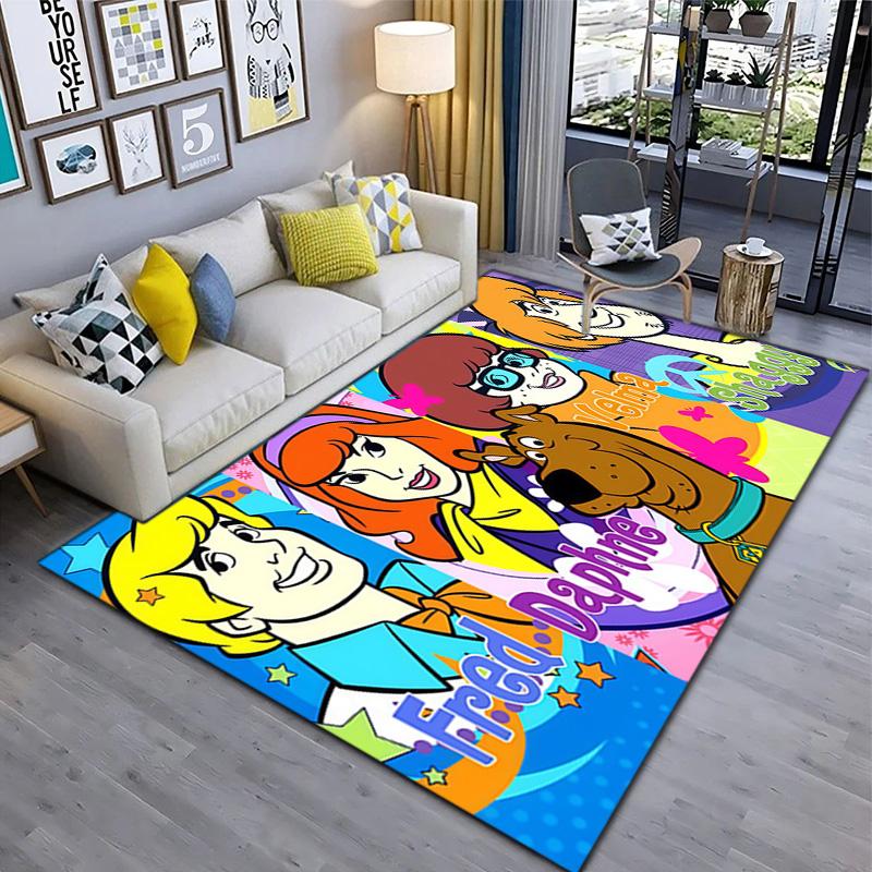 Halloween Cartoon Comedy Adventure Movie Scooby-Doo Carpet Is Suitable for Living Room and Bedroom Doormats Office Balcony Decorative Carpet V4