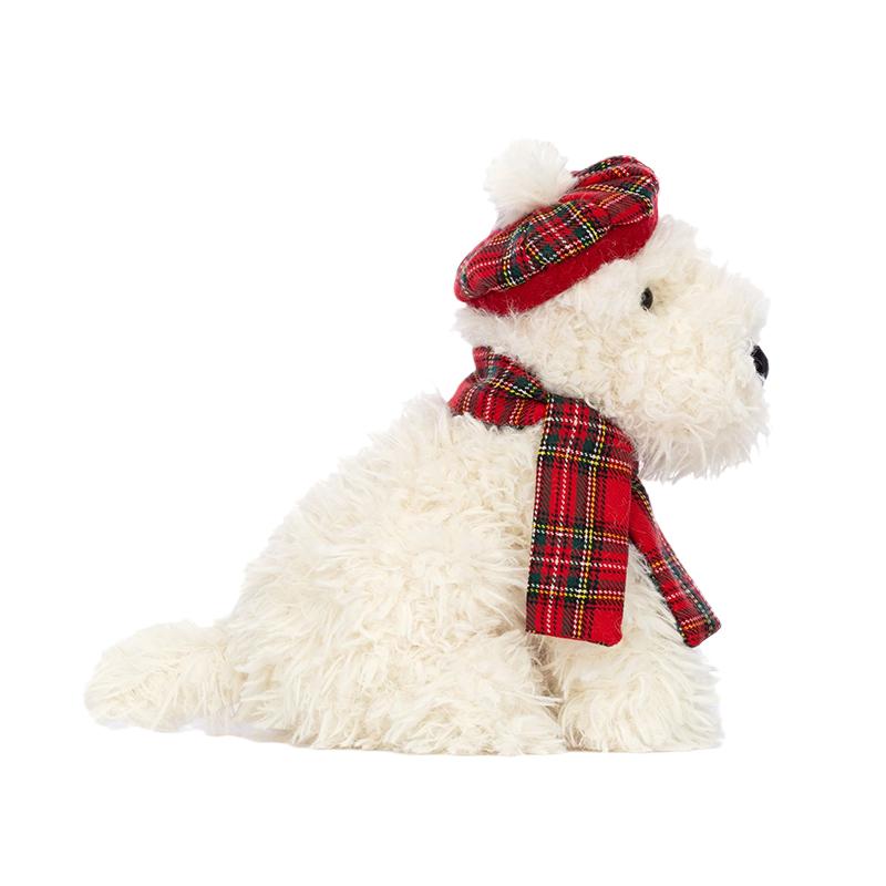 Jellycat Christmas Collection Monroe Scottish Terrier West Highland Dog Limited Atmosphere Outfit Cute Doll Plush Doll 20cm High