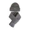 2Pcs/Set Kids Hat Scarf Set Solid Color Heart Pattern Thickened Warm Knitting Hat Long Scarf Set Elastic Fit Winter Wear