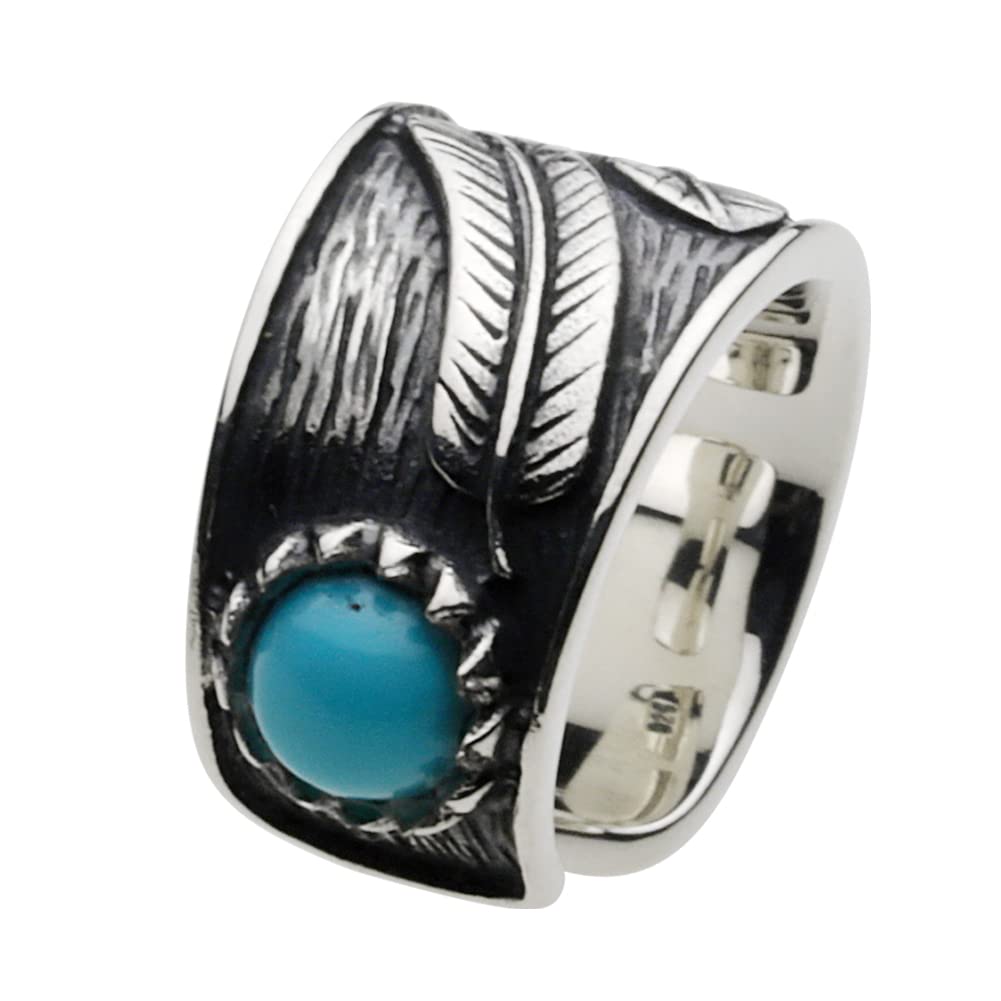 

Серьга-кафф Native Feather с бирюзовым гранатом 925 пробы fe2035 [Figmart] [Серебряные аксессуары]