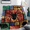 1Pc Dark Spider Print Flannel Blanket, High quality Comfortable for All Seasons, Home Decor, Warmth and Comfort, Perfect for Christmas Gifts W89