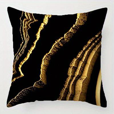 Home Decor Black & Gold Geometric Pattern Pillow Covers Pattern Cushion Cover Suitable For Sofa Bedroom Car Pillow Cover