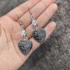 Women's Gothic Bat & Heart Drip Oil Alloy Earrings - Dark European & American Style for Christmas & Halloween