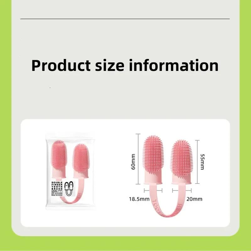 Pet Finger Toothbrush Teeth Cleaning Bad Breath Care Nontoxic Two-finger Tooth Brush Tool Dog Cat Cleaning Supplies Accessories