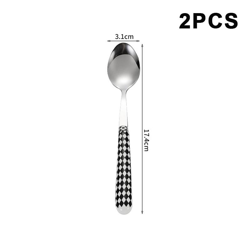 

2/4Pcs Western Restaurant Stainless Steel Tableware Korean Wave Point Retro Ins Fork Butter Spoon Set Household Steak Tableware