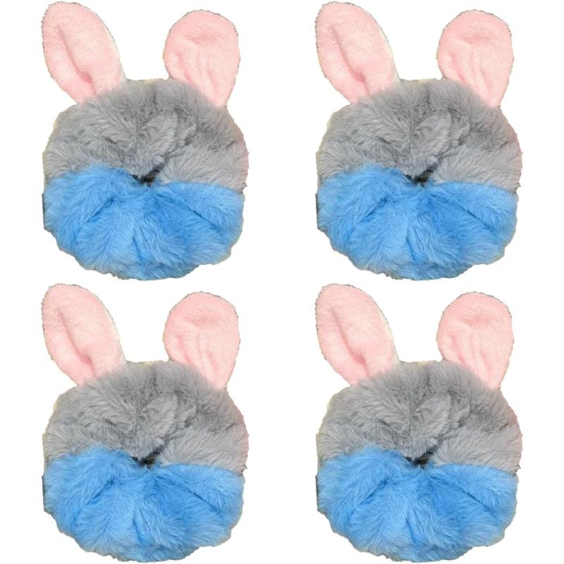 Cartoon Rabbit Fox Ears Plush Scrunchie Hair Band Woman Cute Animal Headdress Hair Rope for Girls Hair Accessoriess