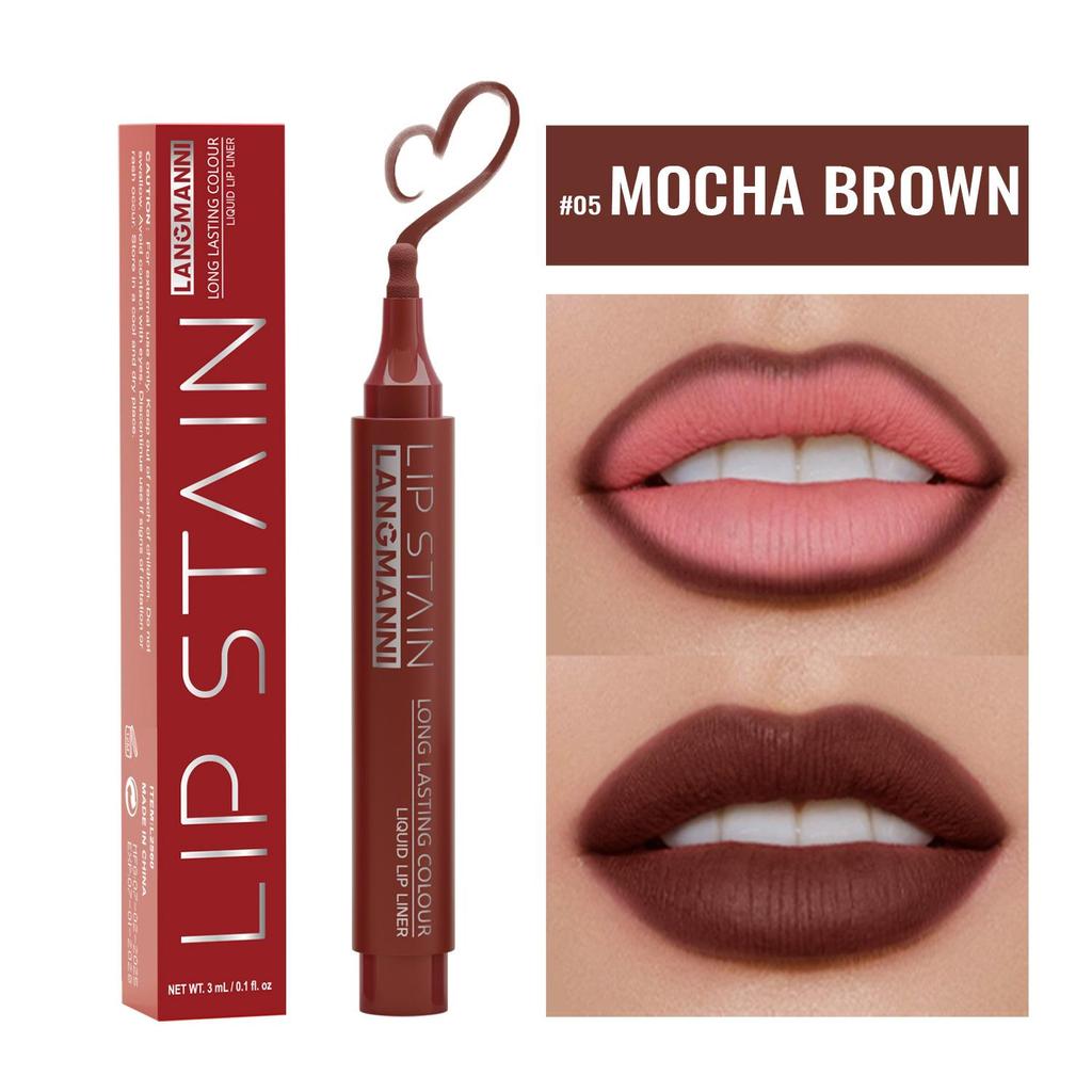 Makeup Lipstick Lips Dye Marker Pen Long-lasting Hydrating Waterproof Matte Lip Gloss Lipliner Contour Non-stick Cup Lip Stain