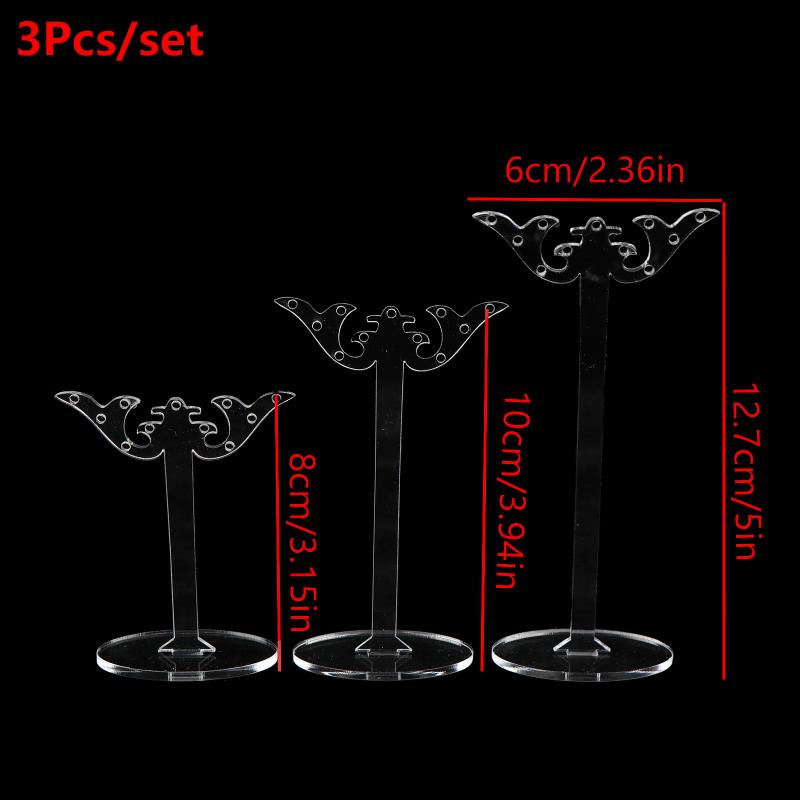 3Pcs/set Clear Acrylic Earring Display Stand Transparent Stud Dangle Earrings Display Rack For Jewelry Showcase Organizer Holder