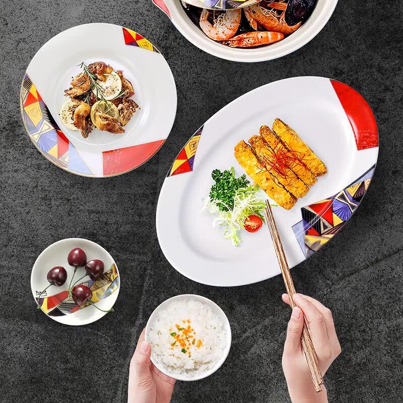 Picasso Dora Art 24-Piece Ceramic Dinnerware Set